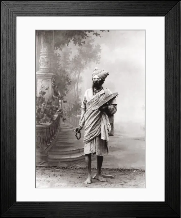 Framed Print : c. 1880s India - man with veiled face Framed Print : c. 1880s India - man with veiled face