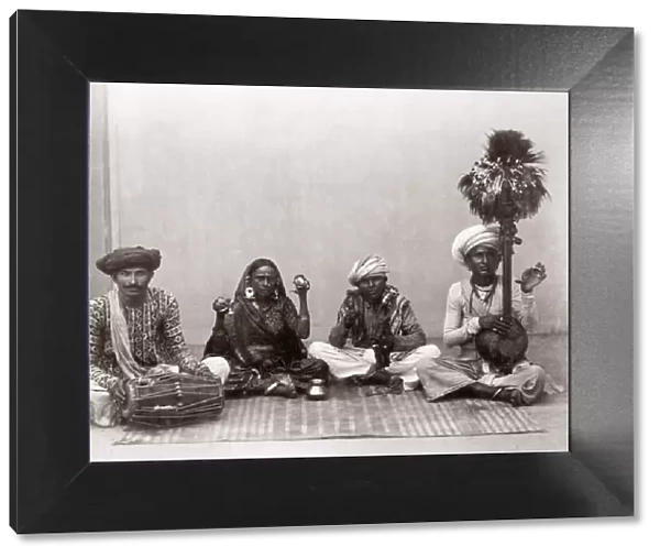 c. 1880s India - musicians and dancer