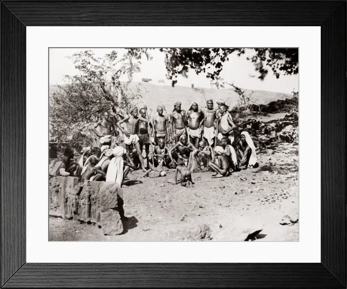 Framed Print : c. 1880s India - group of country men, farmers? Framed Print : c. 1880s India - group of country men, farmers?