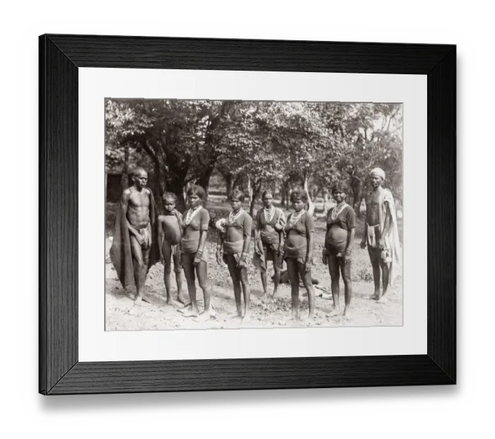 Framed Print : c. 1880s India - group of hill people Framed Print : c. 1880s India - group of hill people