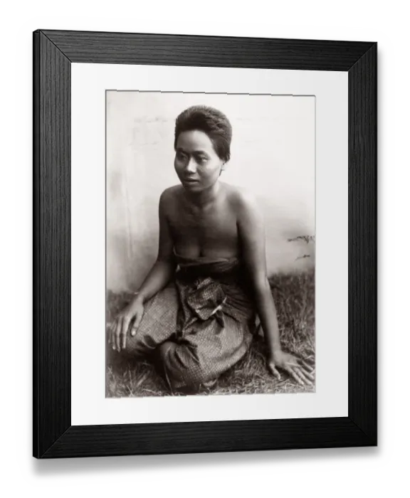 Framed Print : c. 1890 South East Asia portrait - young woman seated Framed Print : c. 1890 South East Asia portrait - young woman seated