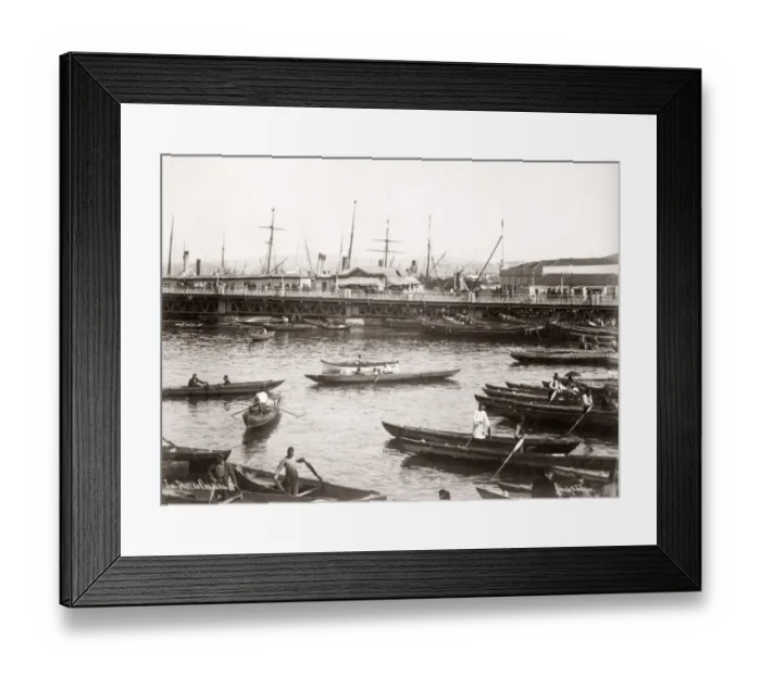 Framed Print : c. 1890s Turkey harbour scene Constantinople Istanbul