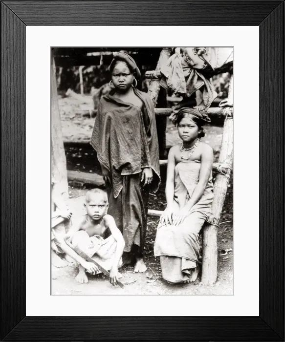 Framed Print : c. 1890s South East Asia - group of children Framed Print : c. 1890s South East Asia - group of children