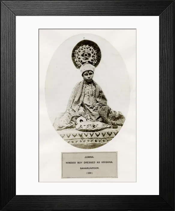 Framed Print : Hindu boy dressed as Krishna, Saharounpoor, India Framed Print : Hindu boy dressed as Krishna, Saharounpoor, India