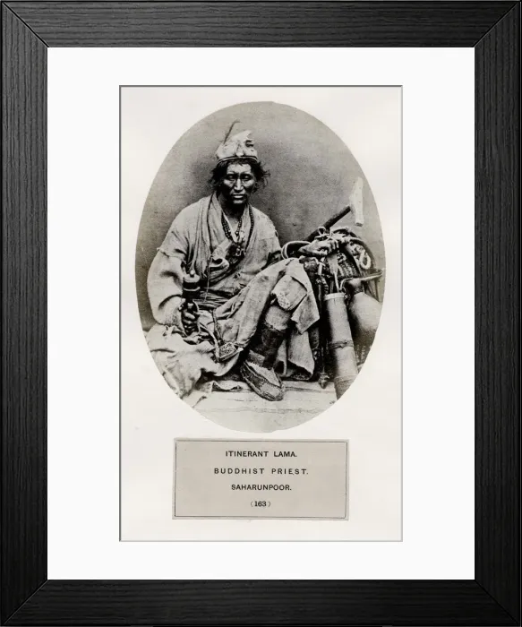 Framed Print : Buddhist priest, Saharunpoor, India Framed Print : Buddhist priest, Saharunpoor, India