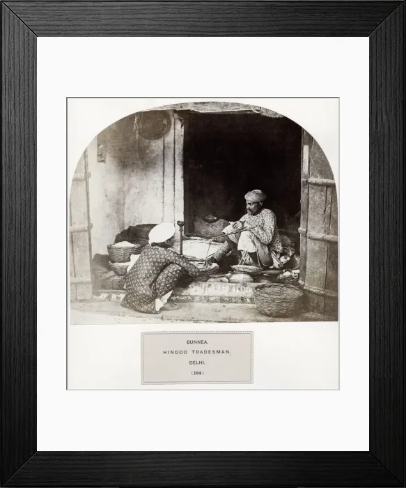 Framed Print : Bunnea, Hindoo tradesmen, Delhi, shopkeepers Framed Print : Bunnea, Hindoo tradesmen, Delhi, shopkeepers