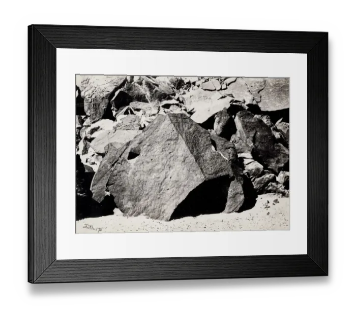Framed Print : Sinaitic Inscriptions, in Wadee El-Mukattab, Sinai Framed Print : Sinaitic Inscriptions, in Wadee El-Mukattab, Sinai