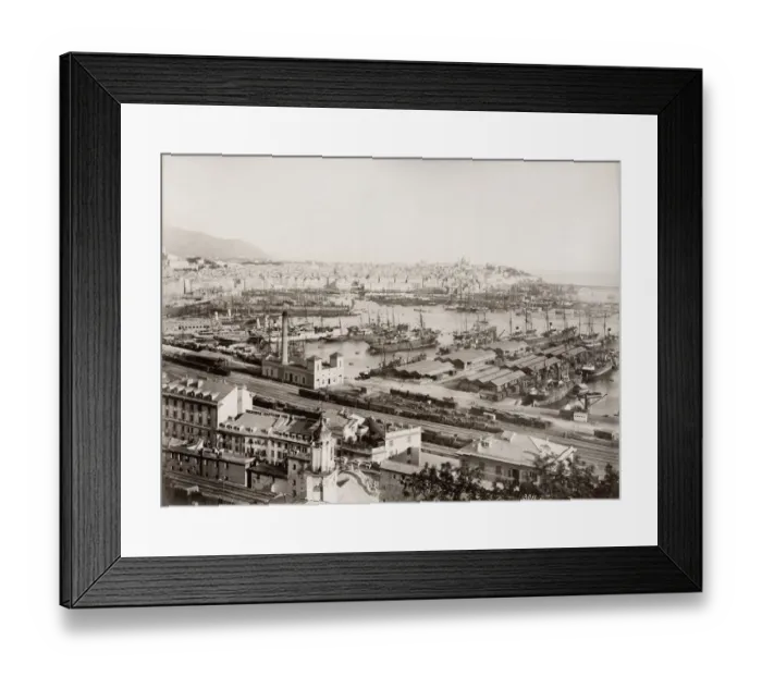 Framed Print : Ships in the port, harbour, at Genoa, Genova, Italy Framed Print : Ships in the port, harbour, at Genoa, Genova, Italy