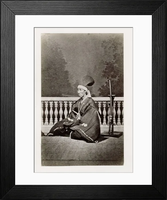 Framed Print : Early Japanese portrait: man in ceremonial robes Framed Print : Early Japanese portrait: man in ceremonial robes