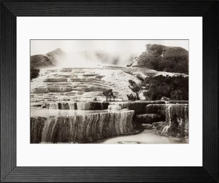 Framed Print : White Terrace, Rotomahana, New Zealand Framed Print : White Terrace, Rotomahana, New Zealand
