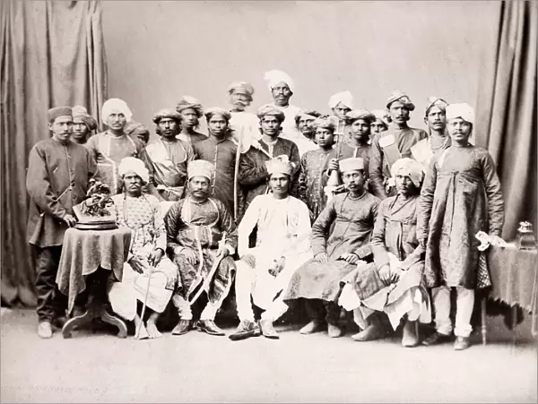 India - a maharaja and his officials