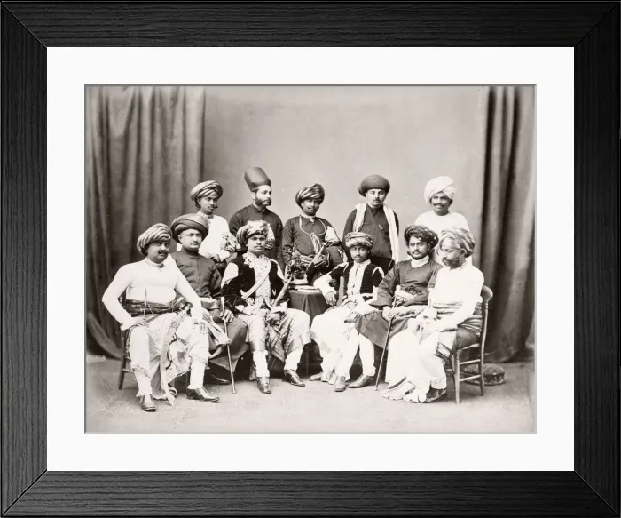 Framed Print : India - Maharajah of Bhownuggur Bhavnagar 1860s Framed Print : India - Maharajah of Bhownuggur Bhavnagar 1860s