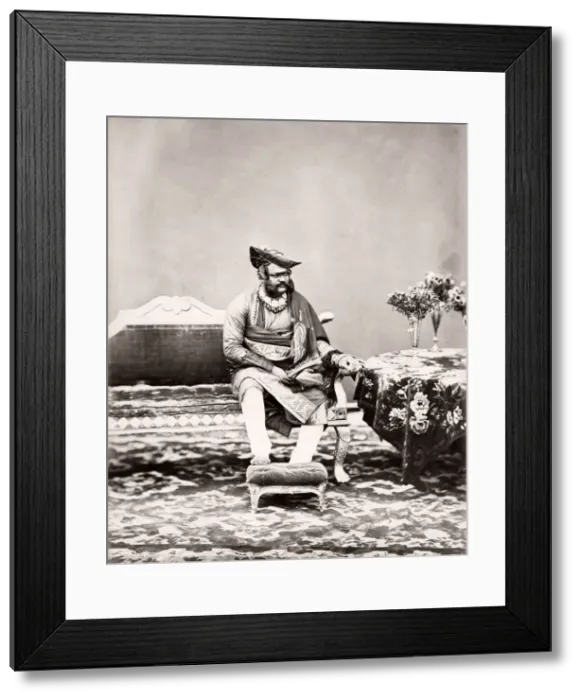 Framed Print : India - the maharajah of Gwalior 1860s