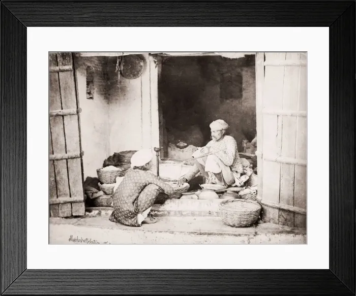 Framed Print : India - shop keeper, Shepherd and Robertson, 1860s Framed Print : India - shop keeper, Shepherd and Robertson, 1860s