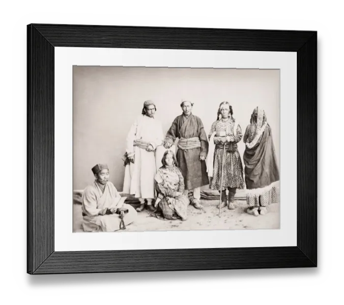 Framed Print : India - group of people from Tibet Tibetan 1860s Framed Print : India - group of people from Tibet Tibetan 1860s