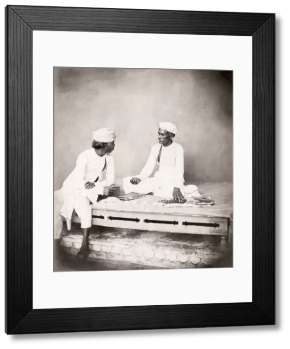 Framed Print : India - money changers, Shepherd and Robertson, 1860 s Framed Print : India - money changers, Shepherd and Robertson, 1860 s
