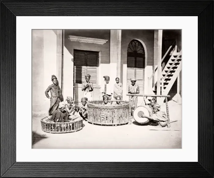 Framed Print : India - Burmese musicians Framed Print : India - Burmese musicians