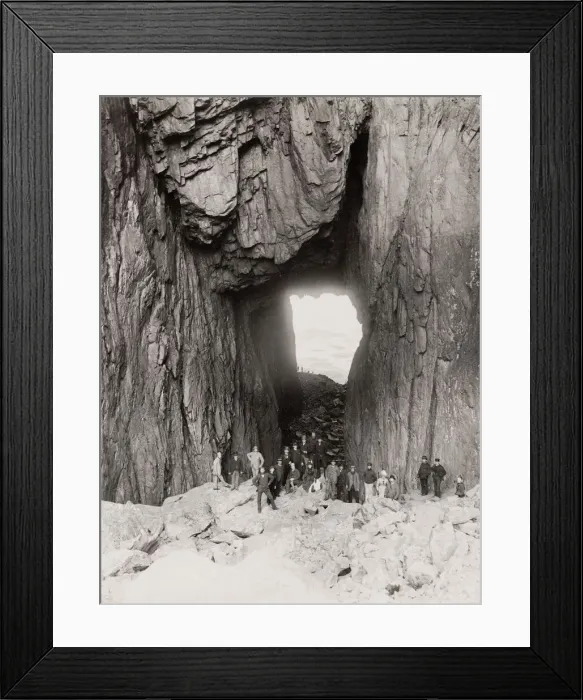 Framed Print : Tourists at Torghatten, Nordland county, Norway