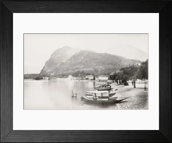 Framed Print : Boats on Lake Como at Menaggio, Italy