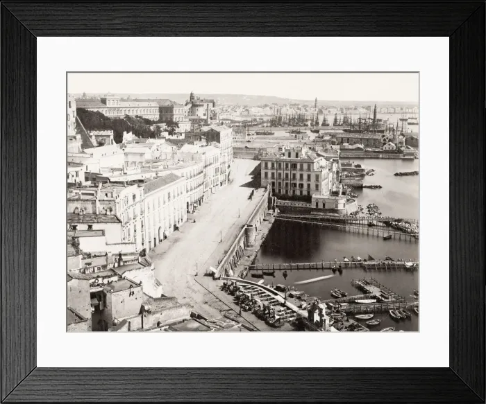 Framed Print : San Lucia and Hotel de Rome, Naples, Napoli, Italy Framed Print : San Lucia and Hotel de Rome, Naples, Napoli, Italy