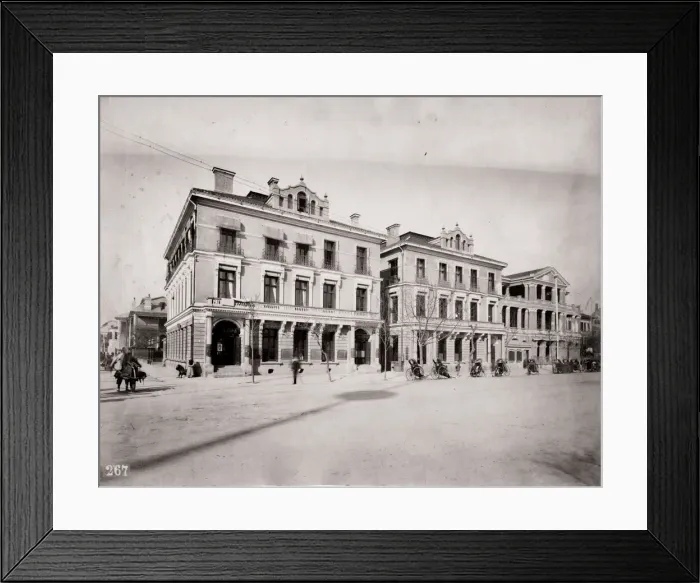 Framed Print : Street scene, Shanghai, China, c. 1890 s, along the Bund Framed Print : Street scene, Shanghai, China, c. 1890 s, along the Bund