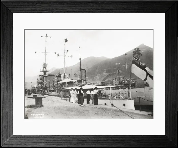 Framed Print : British Navy ship in China. HMS Carlisle, Hong Kong 1927 Framed Print : British Navy ship in China. HMS Carlisle, Hong Kong 1927