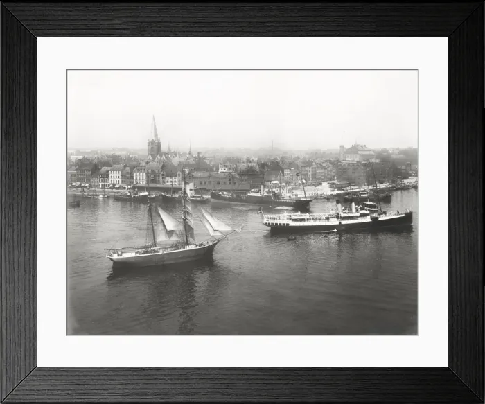 Framed Print : Kiel, Germany, with boats and ships on the water Framed Print : Kiel, Germany, with boats and ships on the water