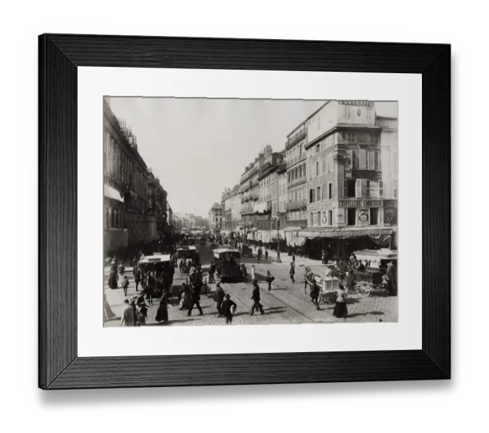 Framed Print : Marseille, France - Rue Canebiere and port, harbour Framed Print : Marseille, France - Rue Canebiere and port, harbour