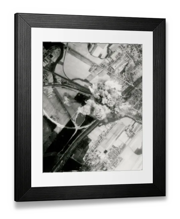 Framed Print : Precision bombing, Falkenberg railway yards 1945 Framed Print : Precision bombing, Falkenberg railway yards 1945
