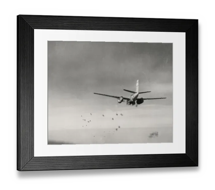 Framed Print : Douglas A-25 Invader bomber over Germany, April 1945 Framed Print : Douglas A-25 Invader bomber over Germany, April 1945
