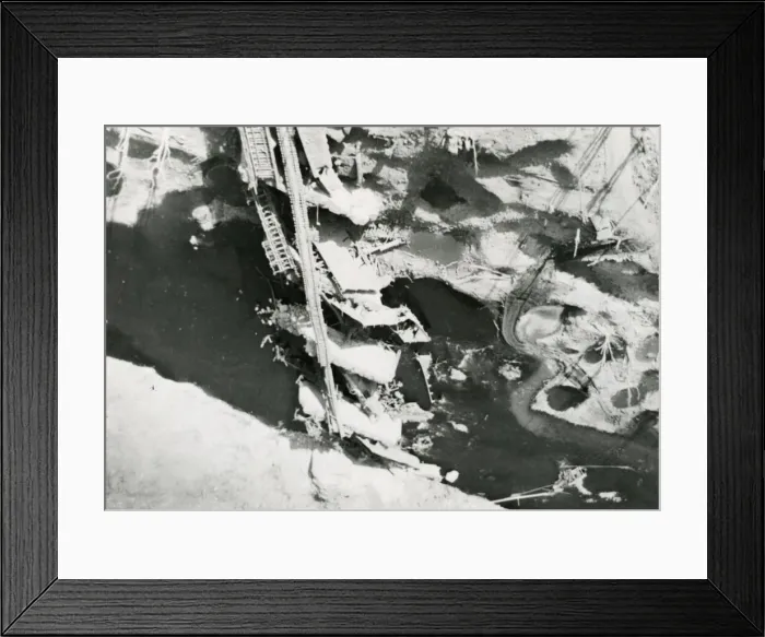 Framed Print : Bad Munster Railway bridge January 1945, Germany Framed Print : Bad Munster Railway bridge January 1945, Germany