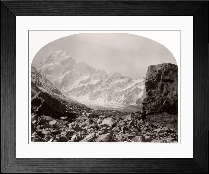 Framed Print : c. 1890s New Zealand - Aoraki / Mount Cook in snow Framed Print : c. 1890s New Zealand - Aoraki / Mount Cook in snow