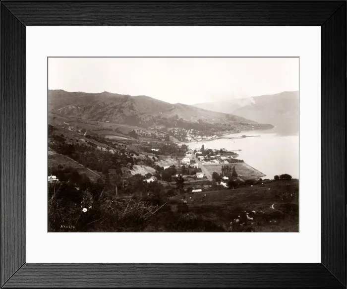 Framed Print : c. 1890s New Zealand - the harbour at Akaroa Framed Print : c. 1890s New Zealand - the harbour at Akaroa