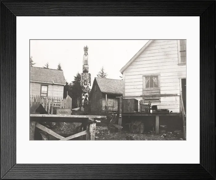 Framed Print : Totem pole and houses Ketchikan, Alaska Framed Print : Totem pole and houses Ketchikan, Alaska