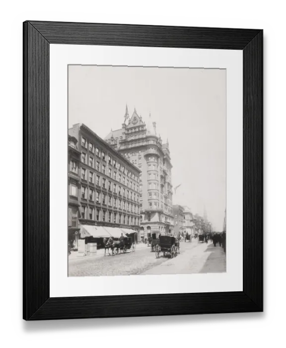 Framed Print : Buildings and horse drawn traffic, 5th Avenue, New York, USA Framed Print : Buildings and horse drawn traffic, 5th Avenue, New York, USA