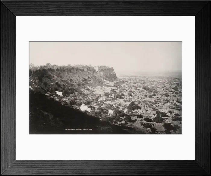 Framed Print : Fort and city from the ramparts, Gwalior, India Framed Print : Fort and city from the ramparts, Gwalior, India