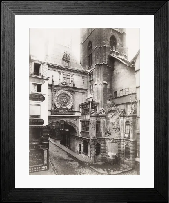Framed Print : Rouen Great Clock, Grand Horloge and buildings. France Framed Print : Rouen Great Clock, Grand Horloge and buildings. France
