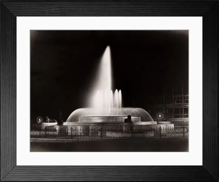 Framed Print : Early electric light illuminating a fountain Rome, Italy Framed Print : Early electric light illuminating a fountain Rome, Italy