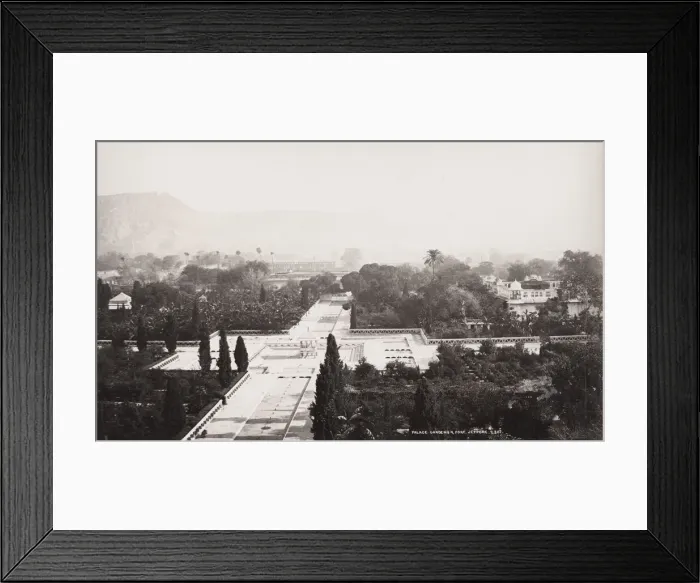 Framed Print : Palace Gardens and Fort, Jeypore, Jaipur, India Framed Print : Palace Gardens and Fort, Jeypore, Jaipur, India