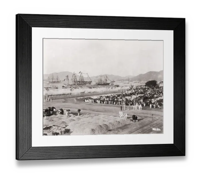 Framed Print : Military ceremony at Hong Kong, c. 1890 s. / 1900 Framed Print : Military ceremony at Hong Kong, c. 1890 s. / 1900