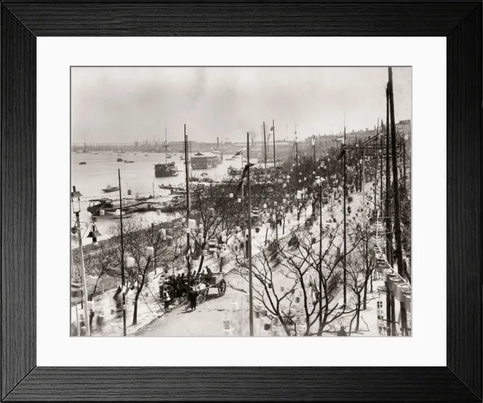 Framed Print : Festival lanterns, The Bund, Shanghai, China c. 1890 s Framed Print : Festival lanterns, The Bund, Shanghai, China c. 1890 s