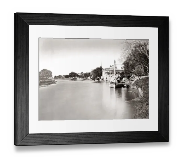 Framed Print : Boats on the canal, Alexandria, Egypt, c. 1880 s Framed Print : Boats on the canal, Alexandria, Egypt, c. 1880 s