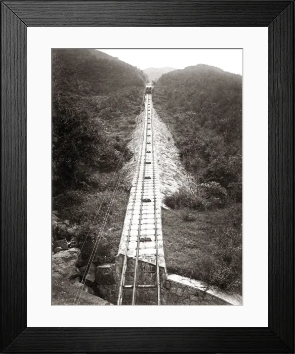 Framed Print : Peak tram, funicular railway, Hong Kong, c. 1890 s Framed Print : Peak tram, funicular railway, Hong Kong, c. 1890 s
