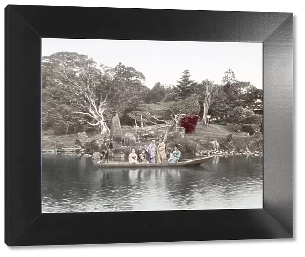 c. 1880s Japan - geishas in a pleasure boat