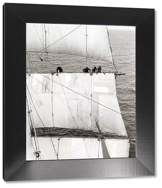 Sailors in the rigging, Finnish ship Herzogen Cecilie, 1933