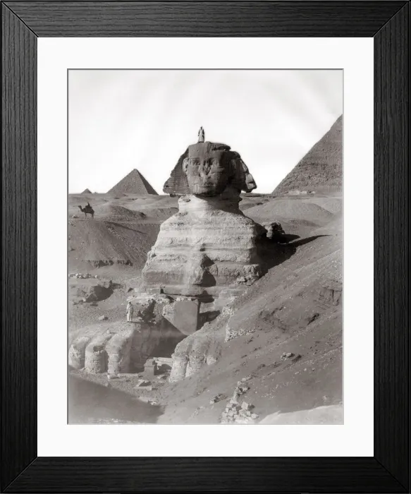 Framed Print : The Sphinx and Pyramids, Egypt, c. 1880 s Framed Print : The Sphinx and Pyramids, Egypt, c. 1880 s