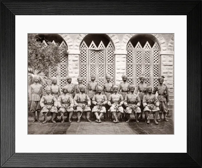 Framed Print : Punjabi, Baluchi and Afridi solders, British Army, c. 1905 Framed Print : Punjabi, Baluchi and Afridi solders, British Army, c. 1905