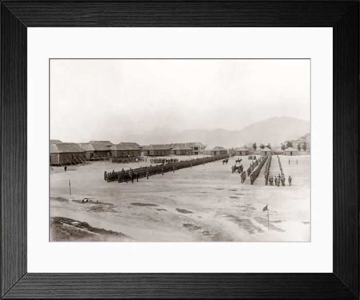 Framed Print : Military inspection bythe Duke of Connaught, Hong Kong, 1907 Framed Print : Military inspection bythe Duke of Connaught, Hong Kong, 1907