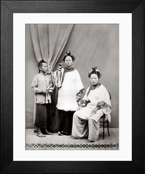 Framed Print : c. 1880s China - two women with bound feet