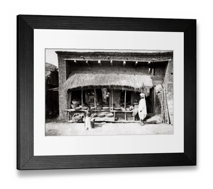 Framed Print : c. 1880s India - roadside stall Framed Print : c. 1880s India - roadside stall